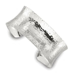 Sterling Silver Polished 25mm Concave Hammered Cuff Bangle
