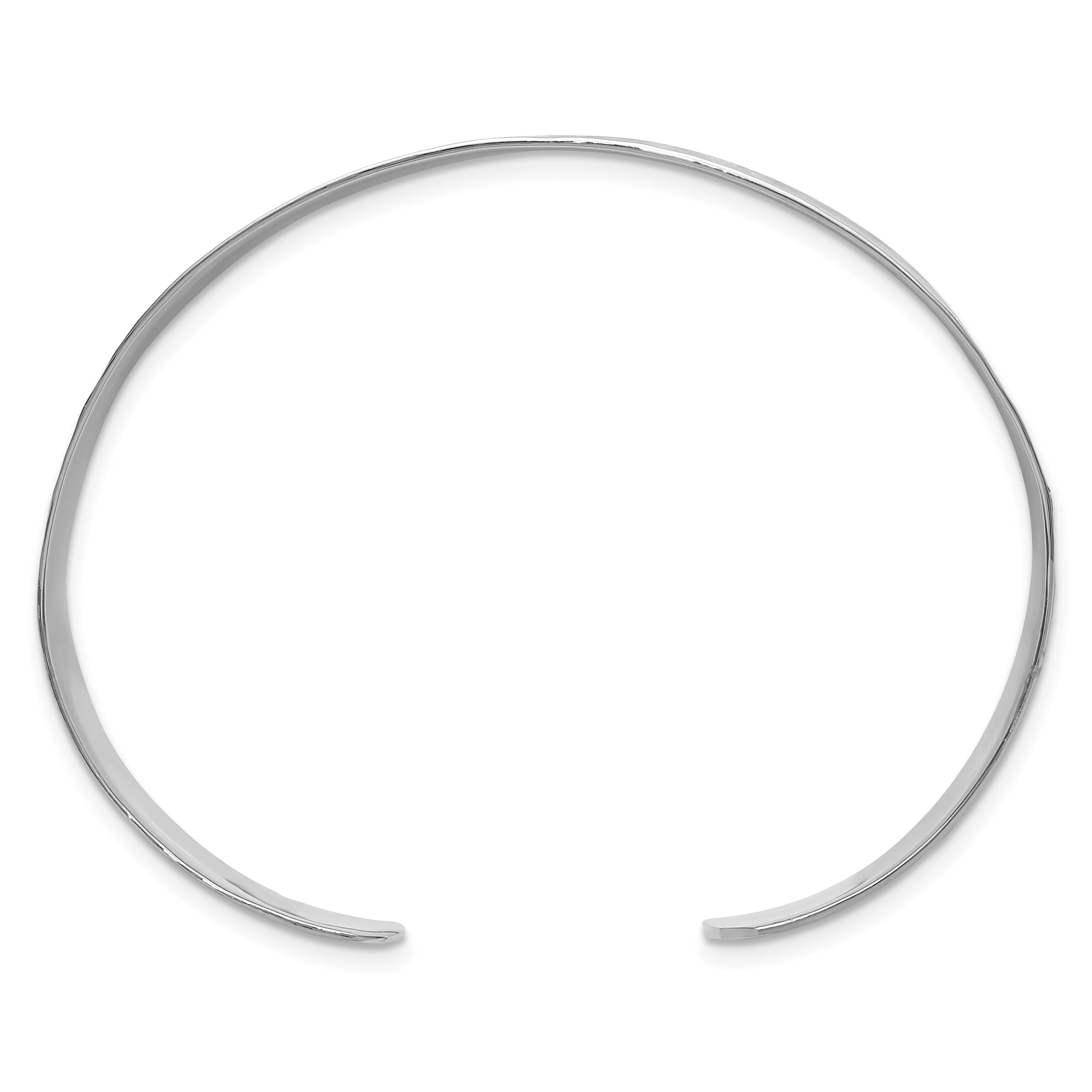 Sterling Silver 925 Polished 15mm Flat Hammered Cuff Bracelet Secondary image