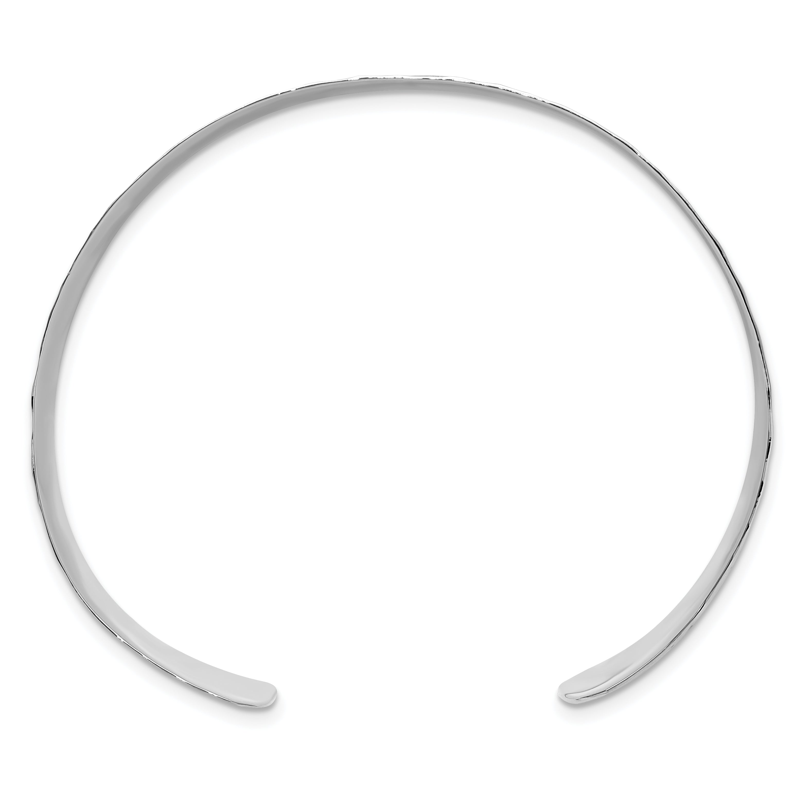 Sterling Silver Polished 20mm Flat Hammered Cuff Bangle Secondary image