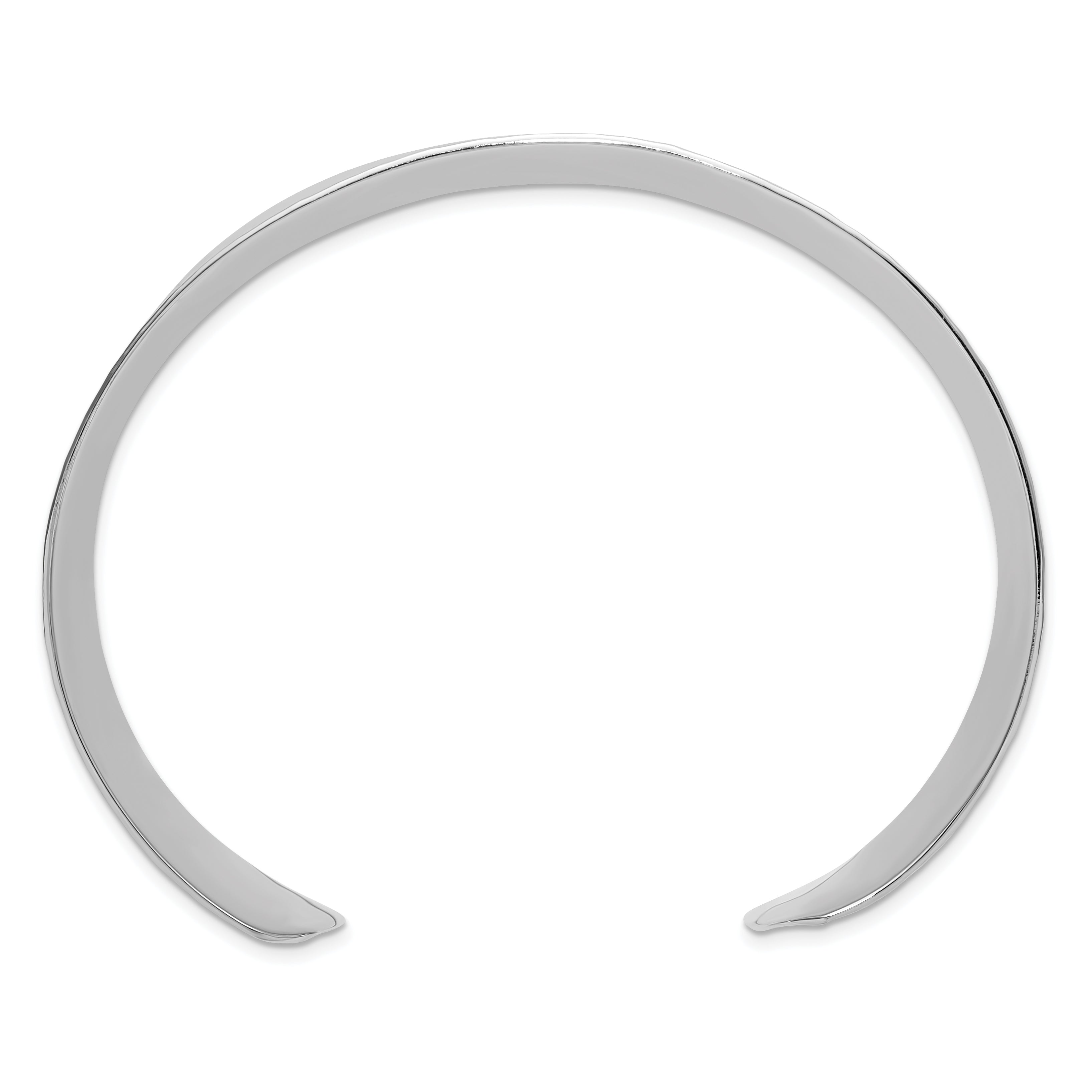 Sterling Silver Polished 20mm Concave Hammered Cuff Bangle