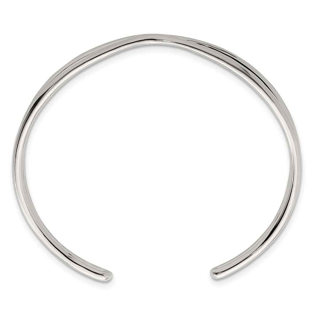 Sterling Silver Polished -X- Cuff Bangle