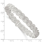 Sterling Silver Polished Twisted and Woven Flexible Bangle