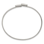 Sterling Silver Polished Tapered Baguette CZ Cuff Bangle