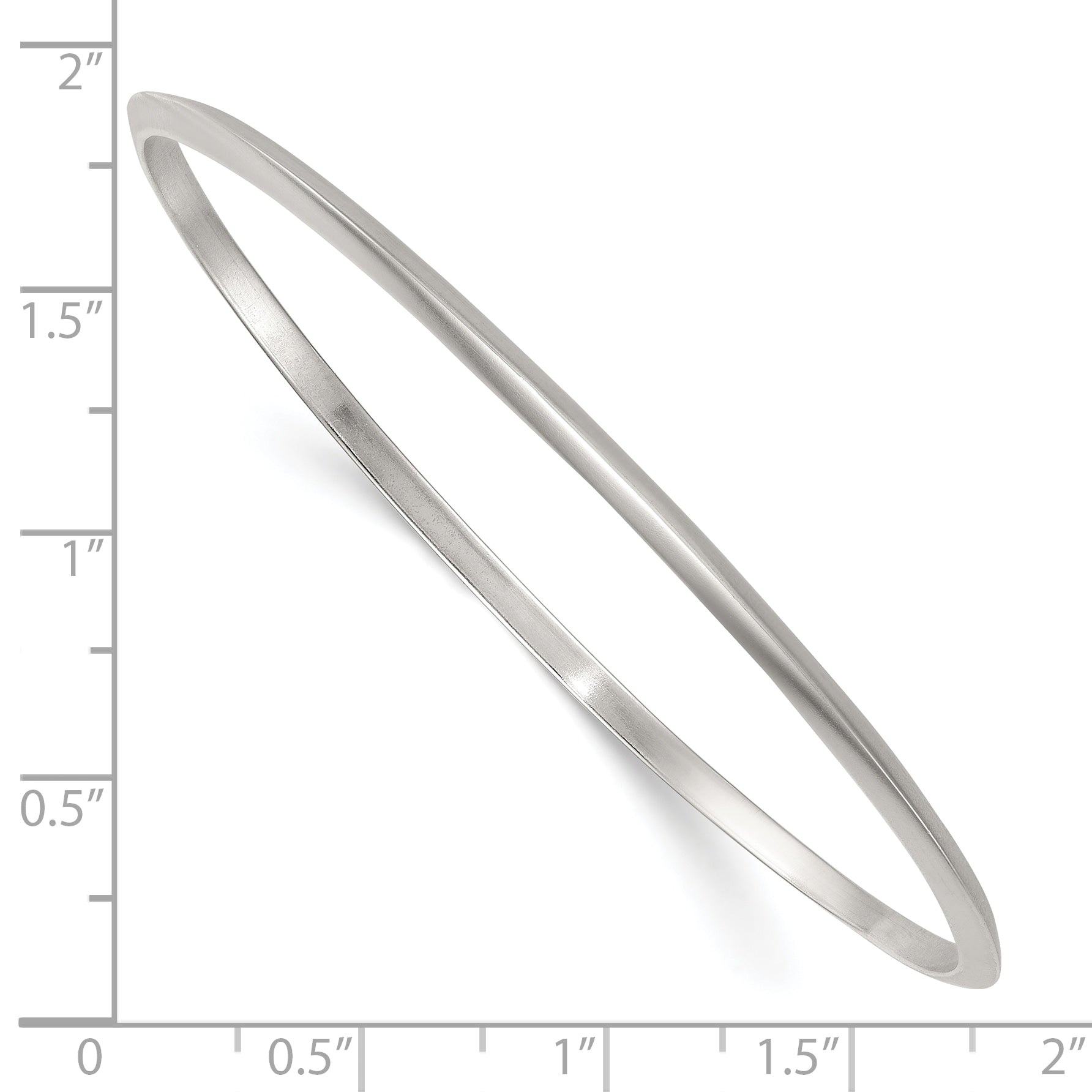 Sterling Silver Polished 2.75mm Knife Edge Slip-on Bangle Bracelet