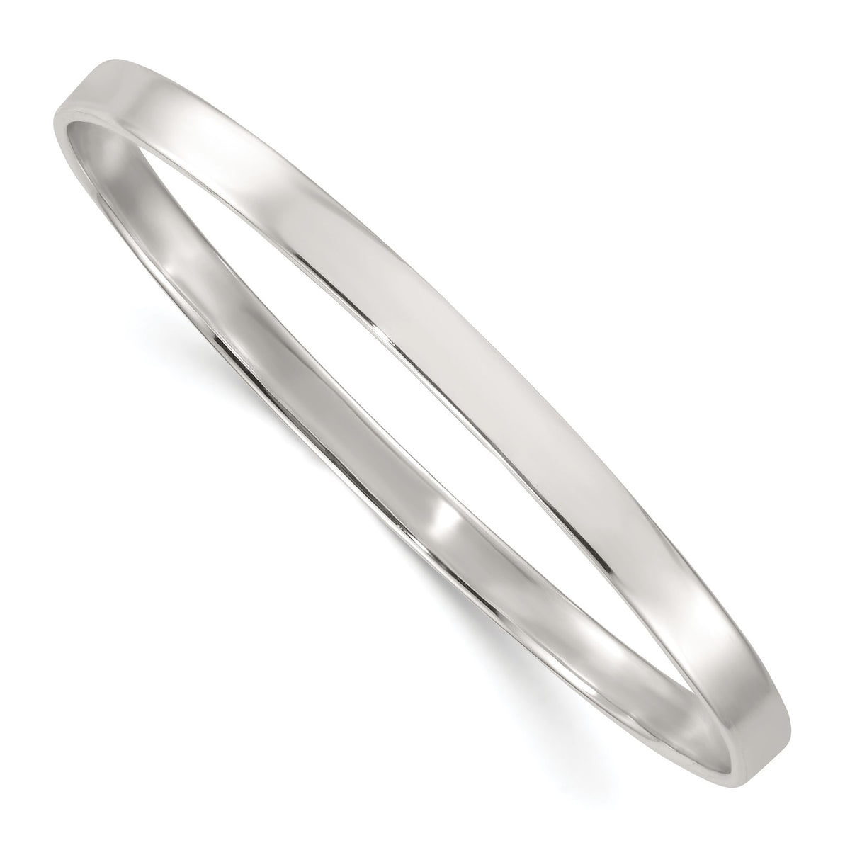 Flat Slip-On Bangle Bracelet in Sterling Silver, 5mm - Sophia Jewelers Main image
