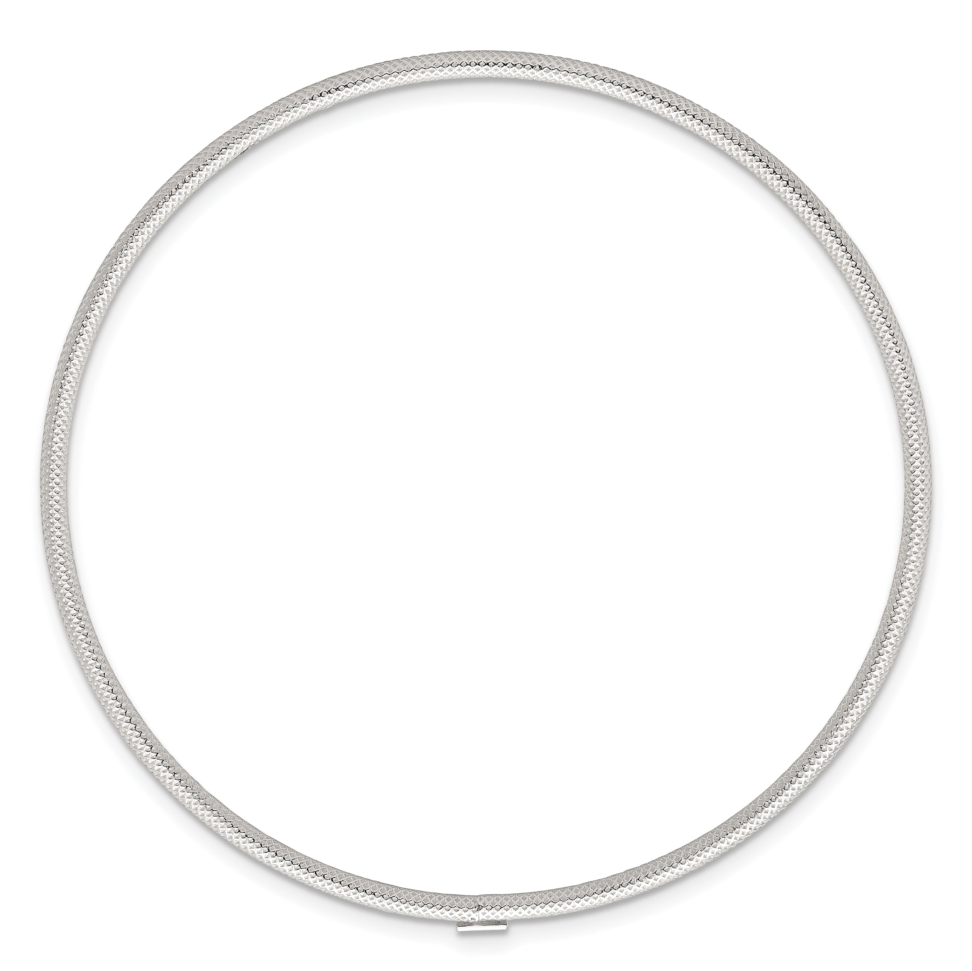 Sterling Silver Polished and Textured 2.00mm Slip-on Bangle Bracelet Secondary image
