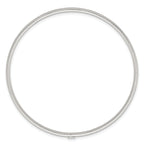 Sterling Silver Polished and Textured 2.00mm Slip-on Bangle Bracelet