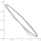 Sterling Silver Polished and Textured 2.00mm Slip-on Bangle Bracelet
