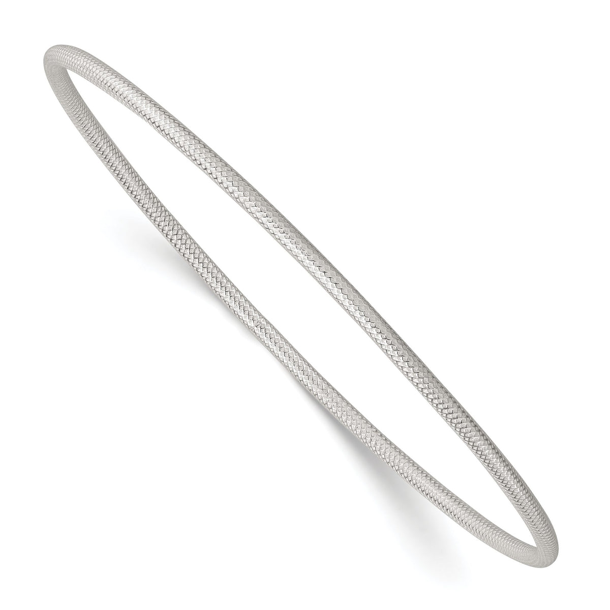 Slip-On Bangle Bracelet in Sterling Silver, 2mm Textured - Sophia Jewelers Main image