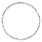 Sterling Silver Polished and Twisted 2.5mm Slip-on Bangle Bracelet