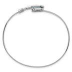 Sterling Silver Rhodium-plated Polished and Textured Larimar Cabochon Flexible Bangle