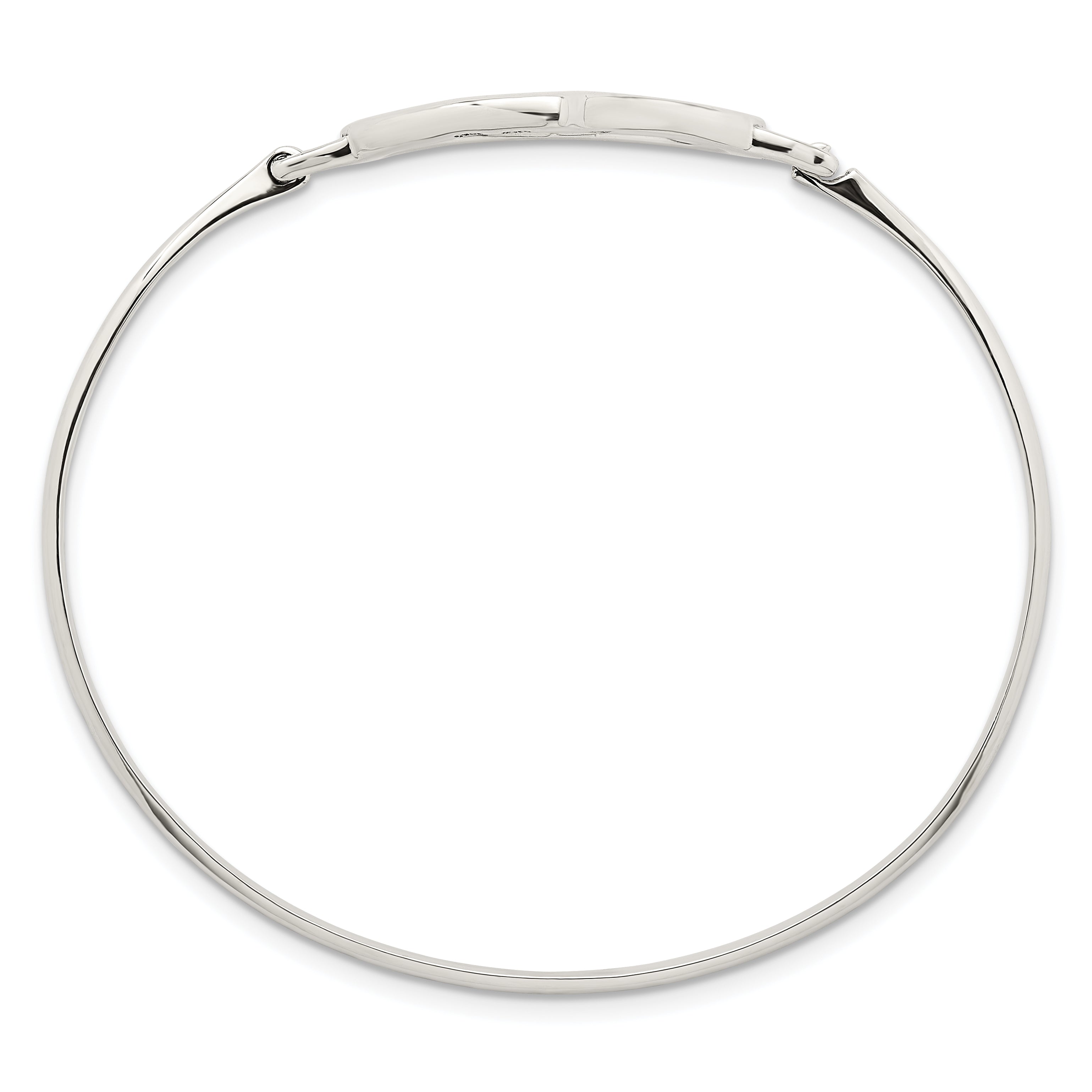 Sterling Silver Polished Open Heart Bangle