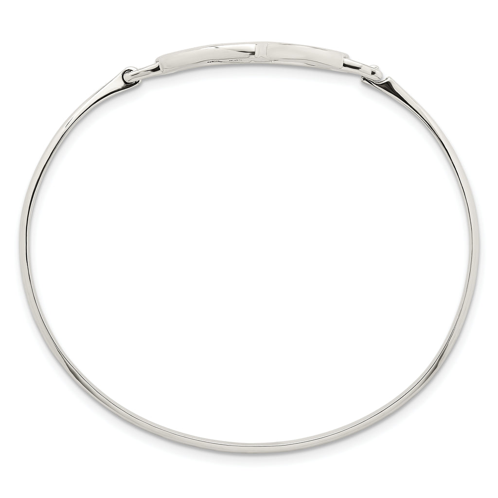 Sterling Silver Polished Open Heart Bangle