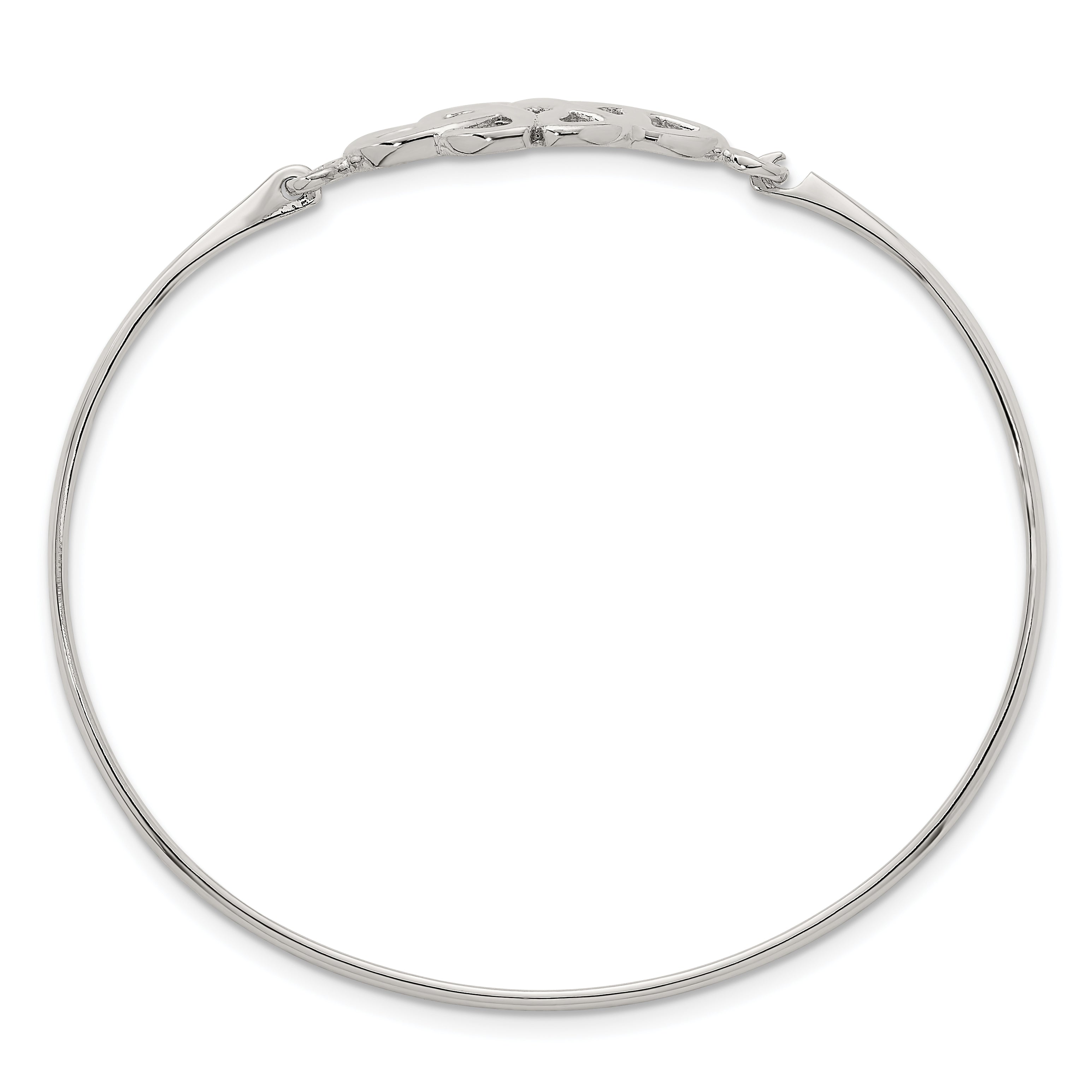 Sterling Silver Polished Double Trinity Knot Bangle Secondary image