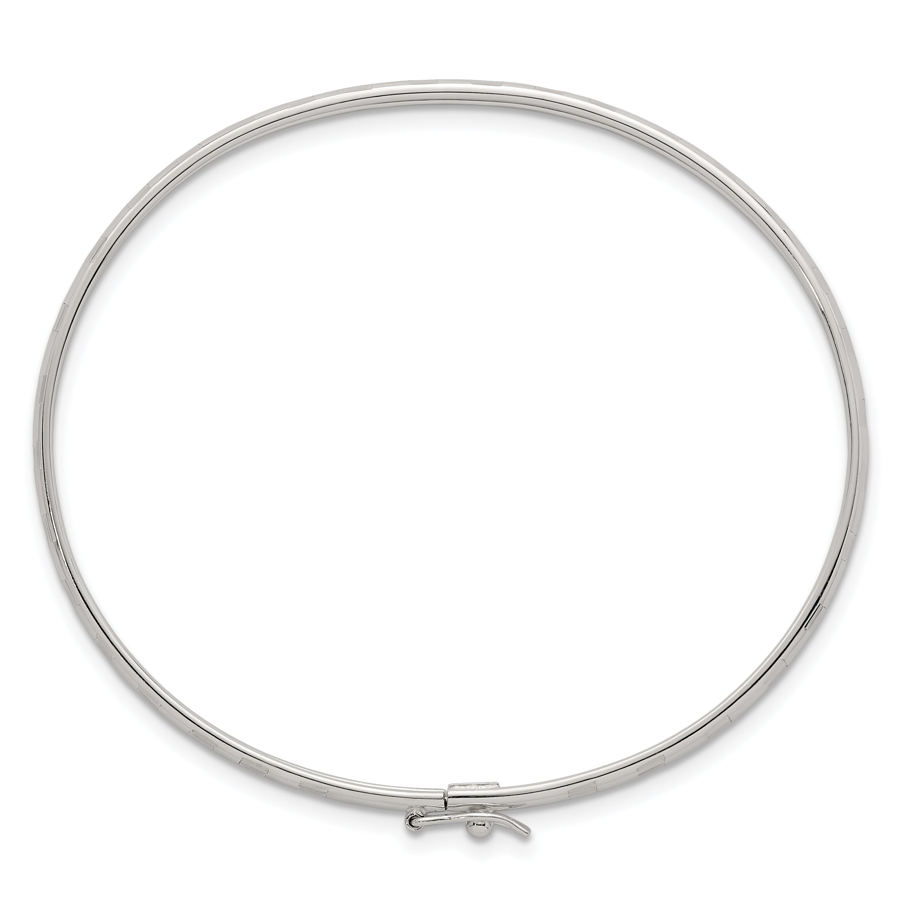 Sterling Silver Polished and Diamond-cut 3.0mm Flexible Bangle Secondary image