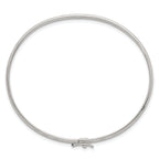 Sterling Silver Polished and Diamond-cut 3.0mm Flexible Bangle