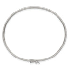 Sterling Silver Polished and Diamond-cut 4.0mm Flexible Bangle