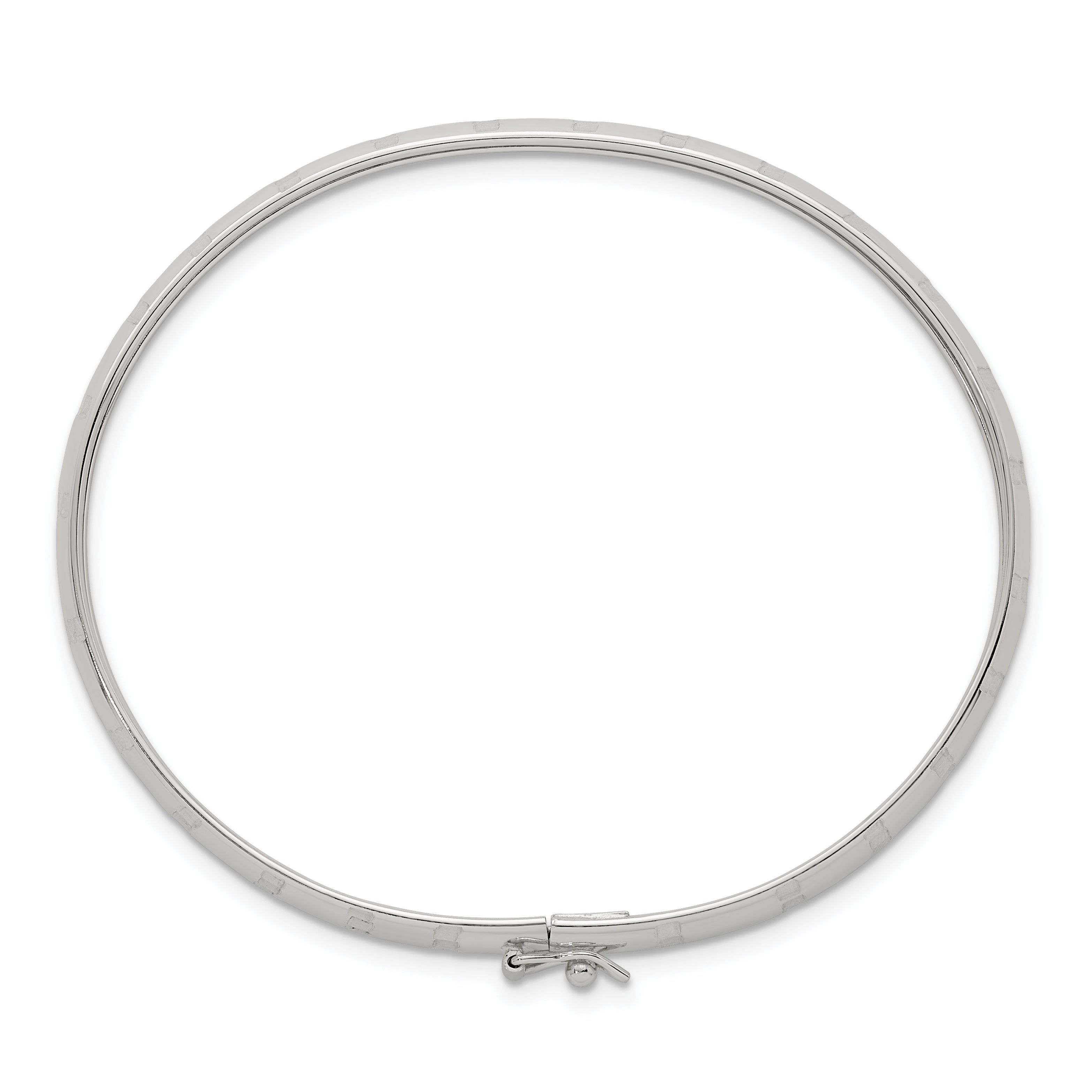 Sterling Silver Polished and Diamond-cut 6.0mm Flexible Bangle Secondary image