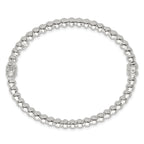 Sterling Silver Polished Beaded Design 5.00mm Hinged Bangle