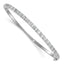 Sterling Silver Rhodium-plated Polished Round and Emerald-shape CZ Fancy Hinged Bangle