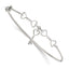 Sterling Silver Polished Open Hearts and Key Charms Half Bangle Bracelet