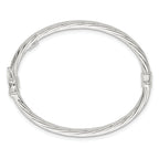 Sterling Silver Polished Twisted and Textured 3.00mm Hinged Baby Bangle