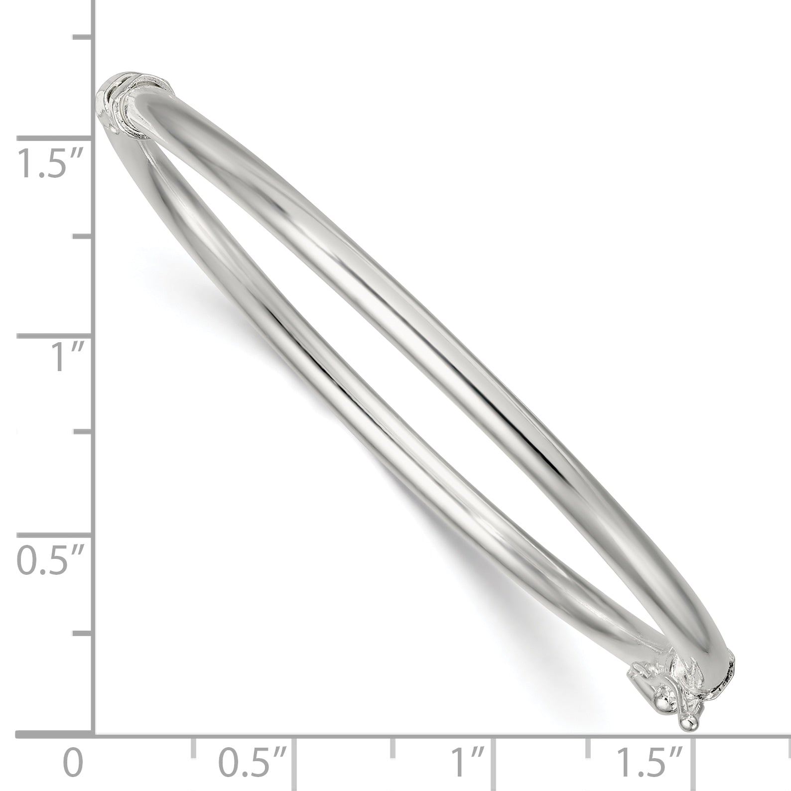 Sterling Silver Polished 3.00mm Hinged Baby Bangle