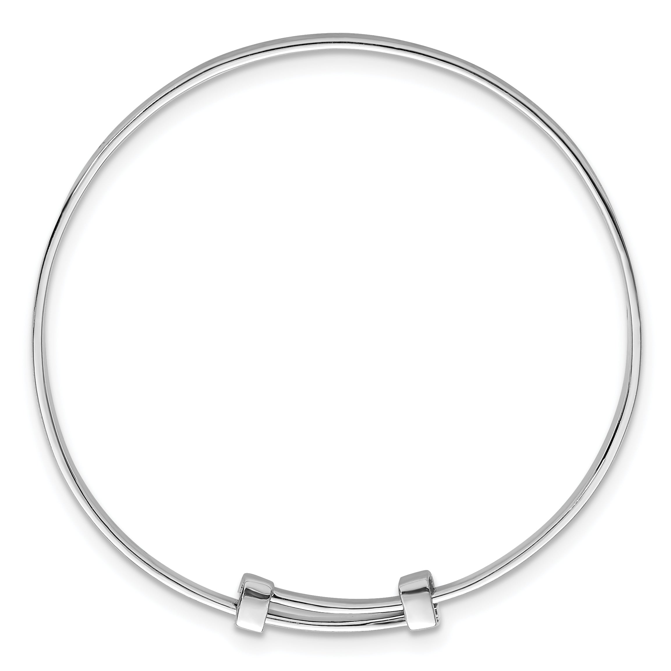 Sterling Silver Rhodium-plated Polished Etched Floral Pattern Childrens Expandable Bangle Secondary image