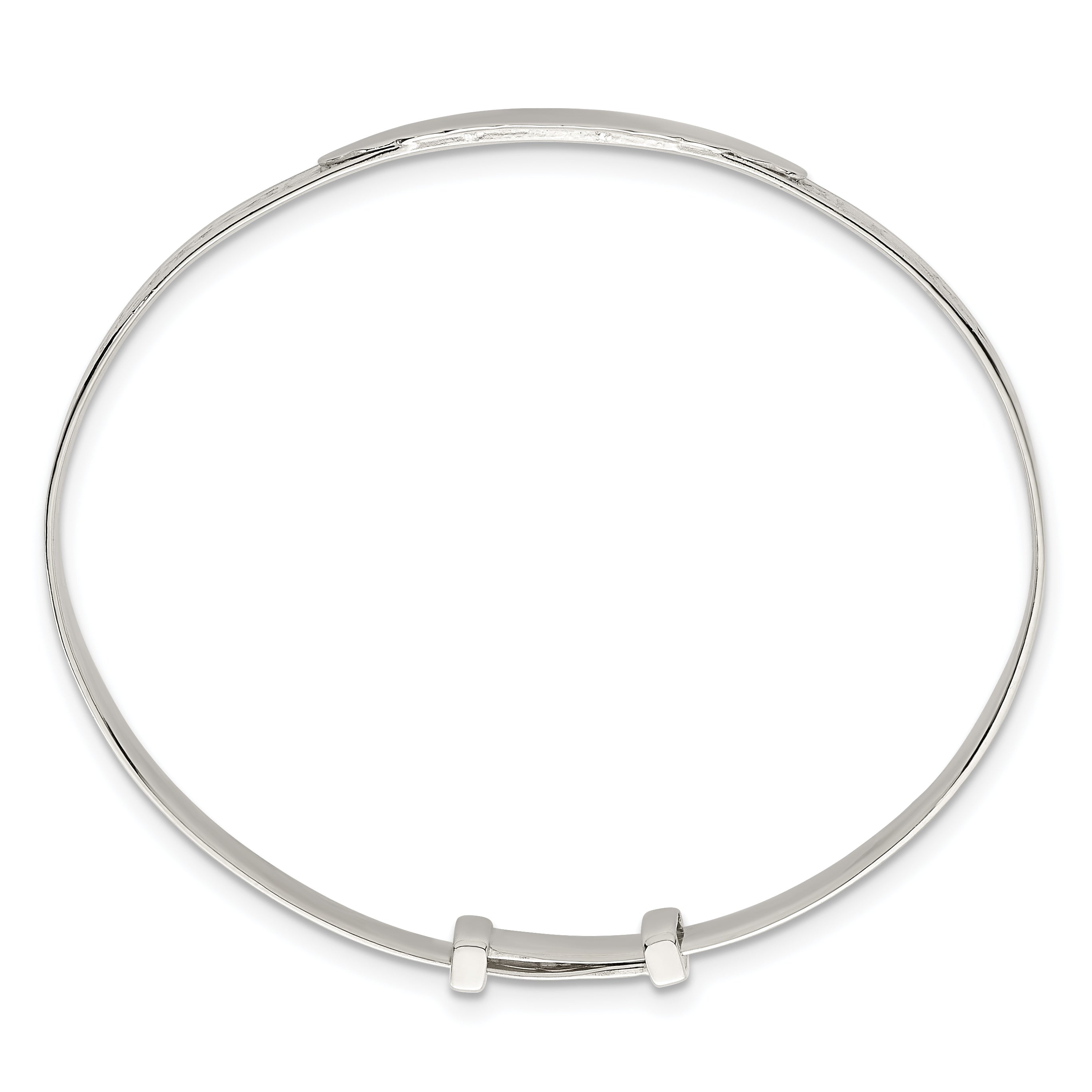 Sterling Silver Polished Claddagh Childrens Expandable Slip-on ID Bangle Secondary image