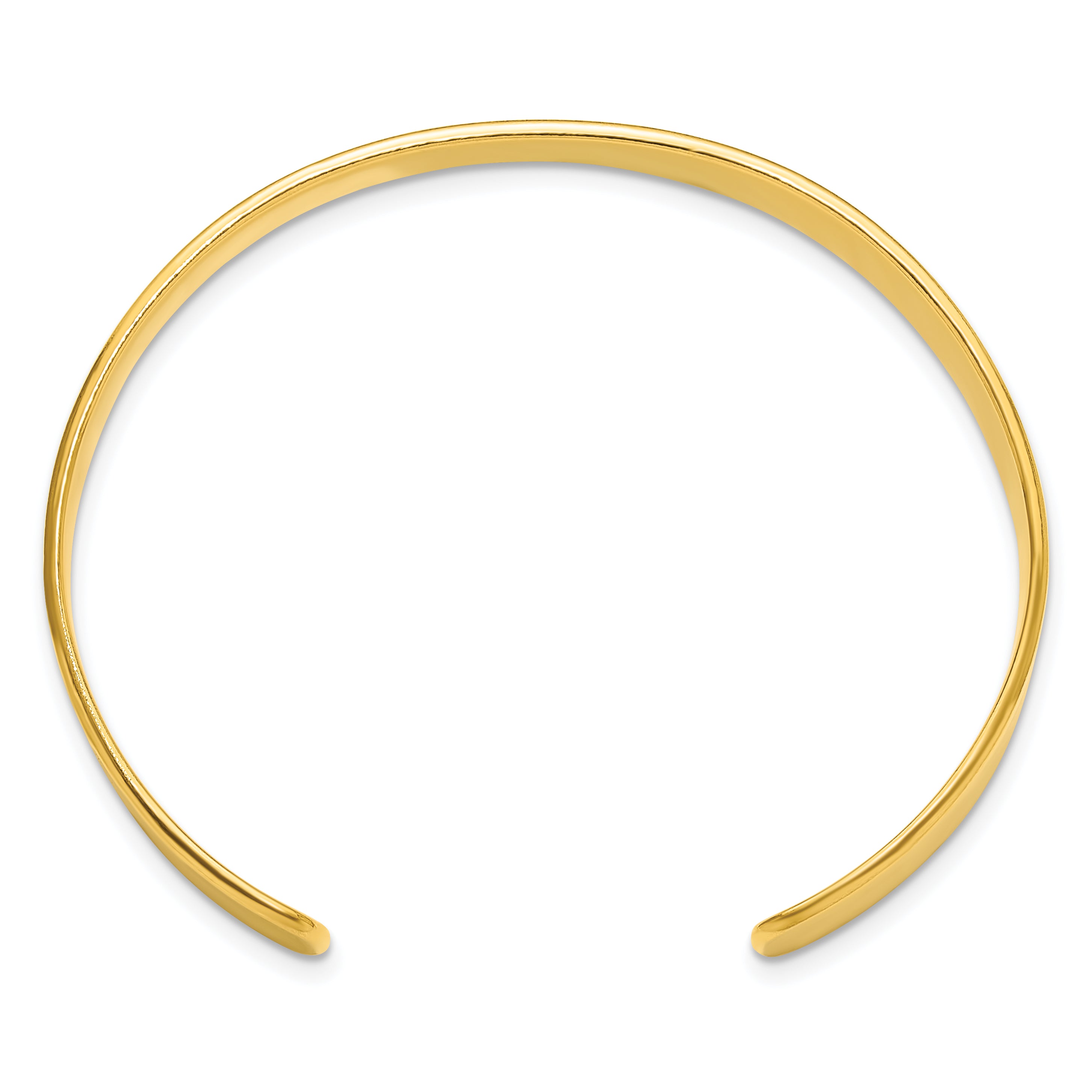 Sterling Silver Gold-tone 9.75mm Cuff Bangle Bracelet Secondary image