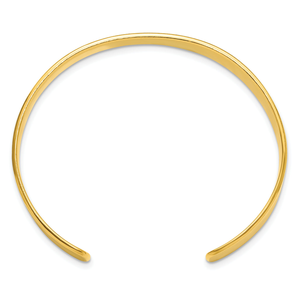 Sterling Silver Gold-tone 9.75mm Cuff Bangle Bracelet