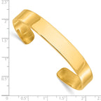 Sterling Silver Gold-tone 9.75mm Cuff Bangle Bracelet
