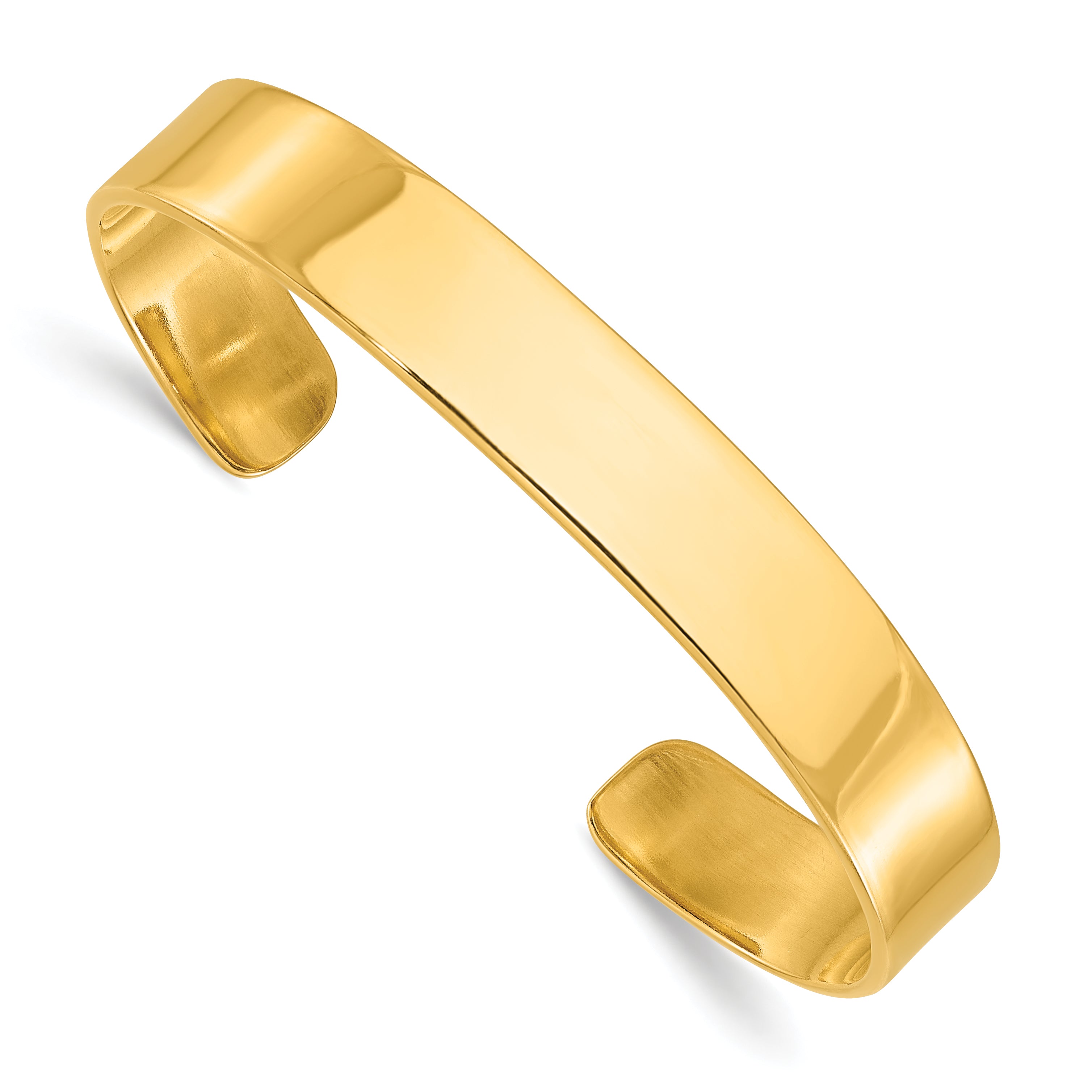 Sterling Silver Gold-tone 9.75mm Cuff Bangle Bracelet Main image