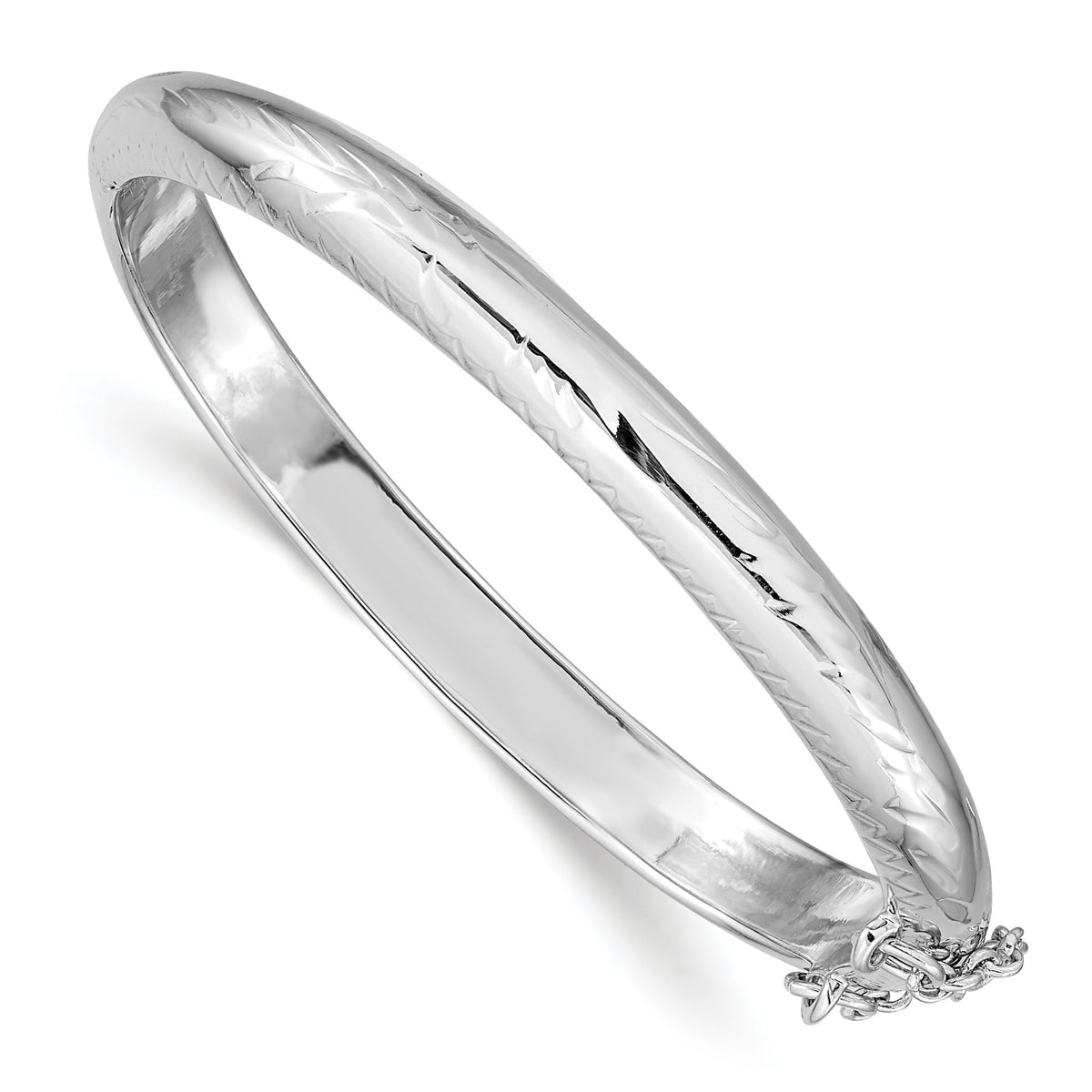 Baby Bangle Bracelet in Sterling Silver, 5mm Hinged, 5.5 Inch - Sophia Jewelers Main image