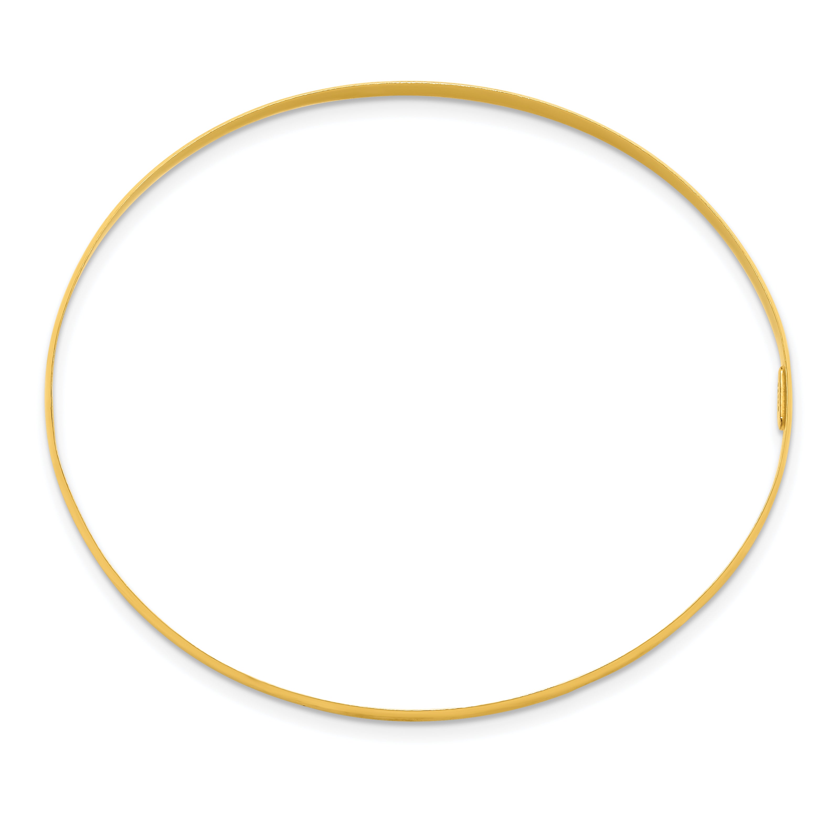 Sterling Silver Gold-tone 3mm Polished Plain Slip-On Bangle Bracelet Secondary image