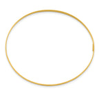 Sterling Silver Gold-tone 3mm Polished Plain Slip-On Bangle Bracelet