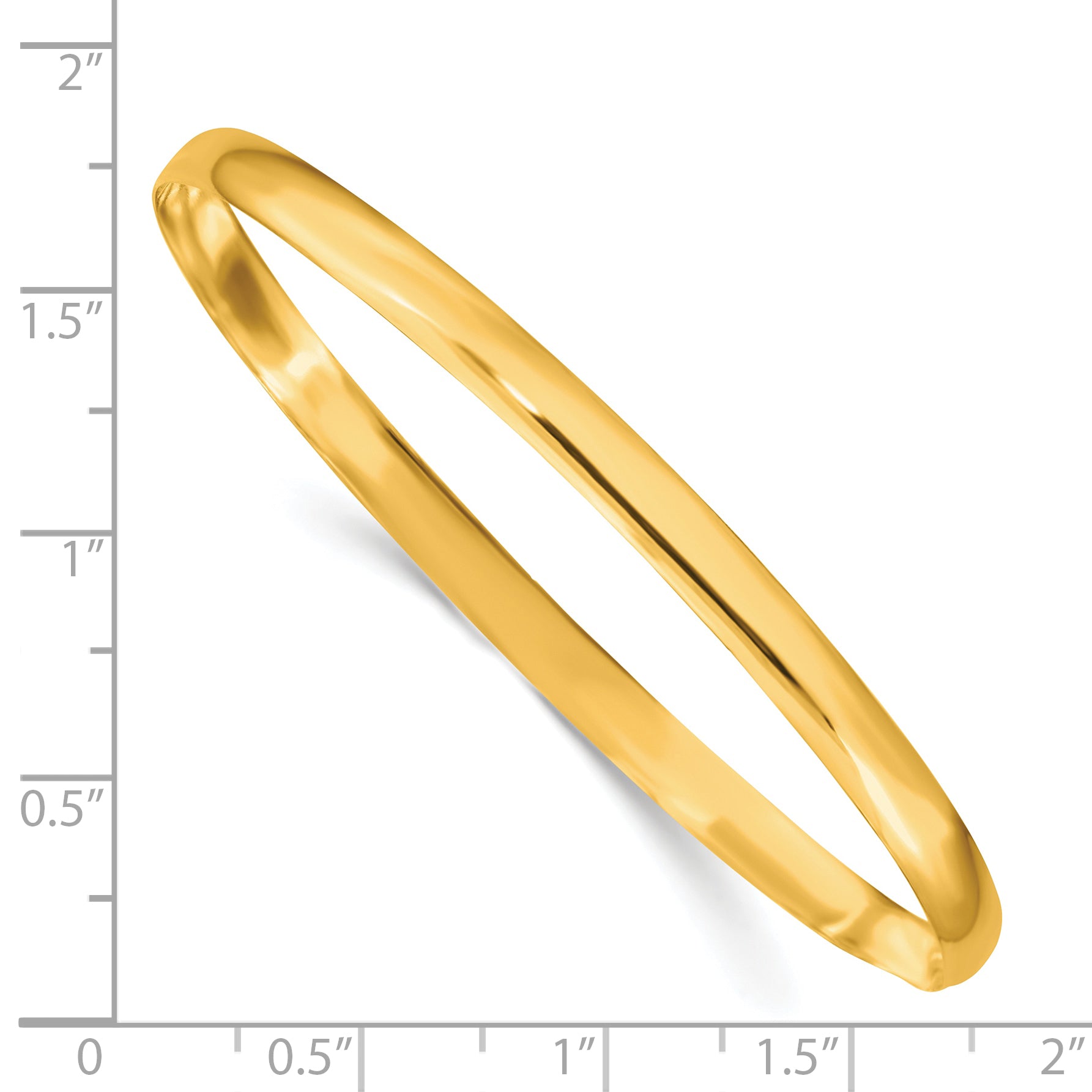 Sterling Silver Gold-tone 4mm Solid Polished Plain Slip-On Bangle Bracelet Secondary image