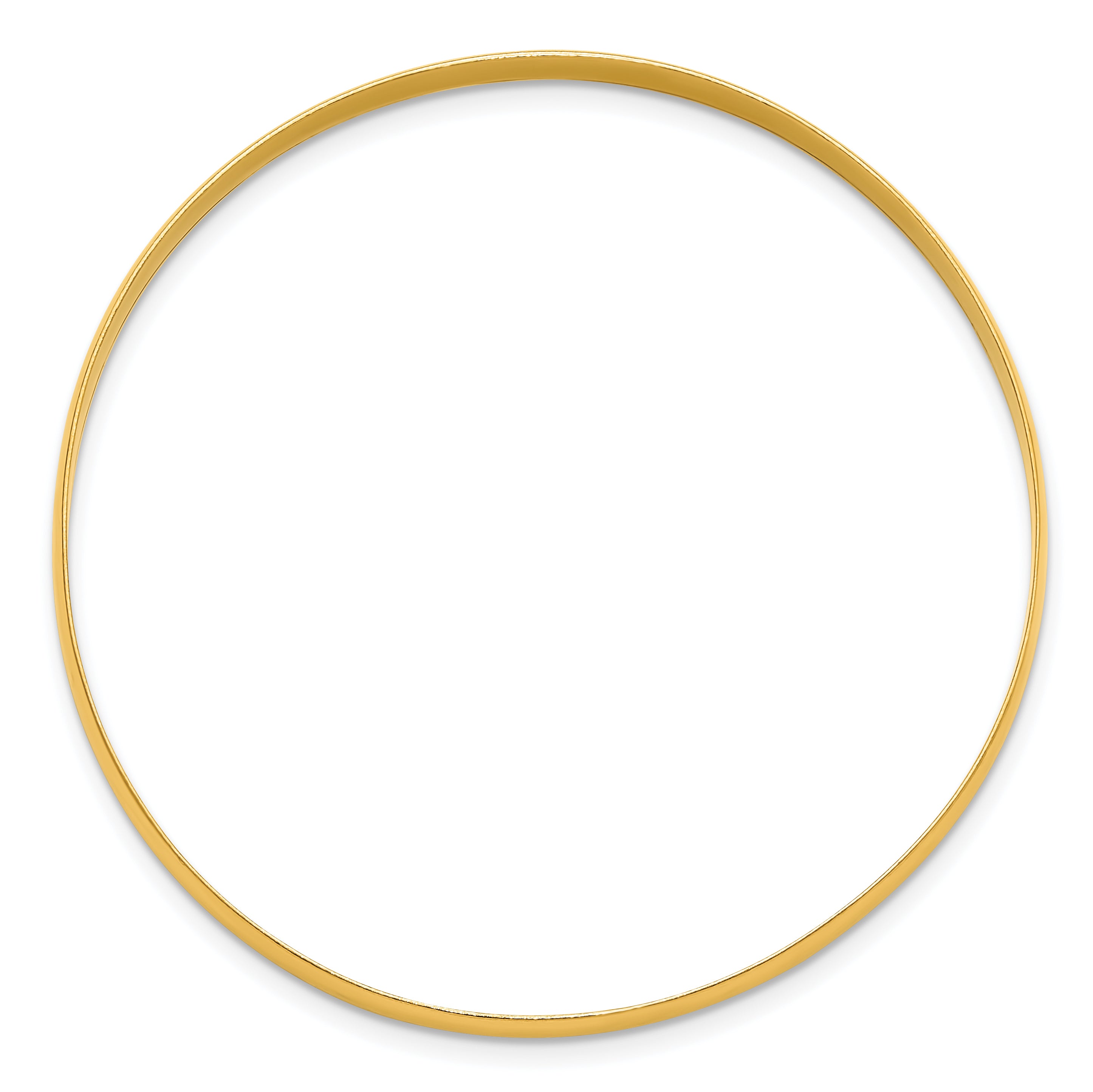 Sterling Silver Gold-tone 4.5mm Polished Slip-On Bangle Bracelet Secondary image