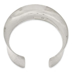 Sterling Silver Polished Hammered Concave 49.5mm Cuff Bangle