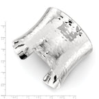 Sterling Silver Polished Hammered Concave 49.5mm Cuff Bangle