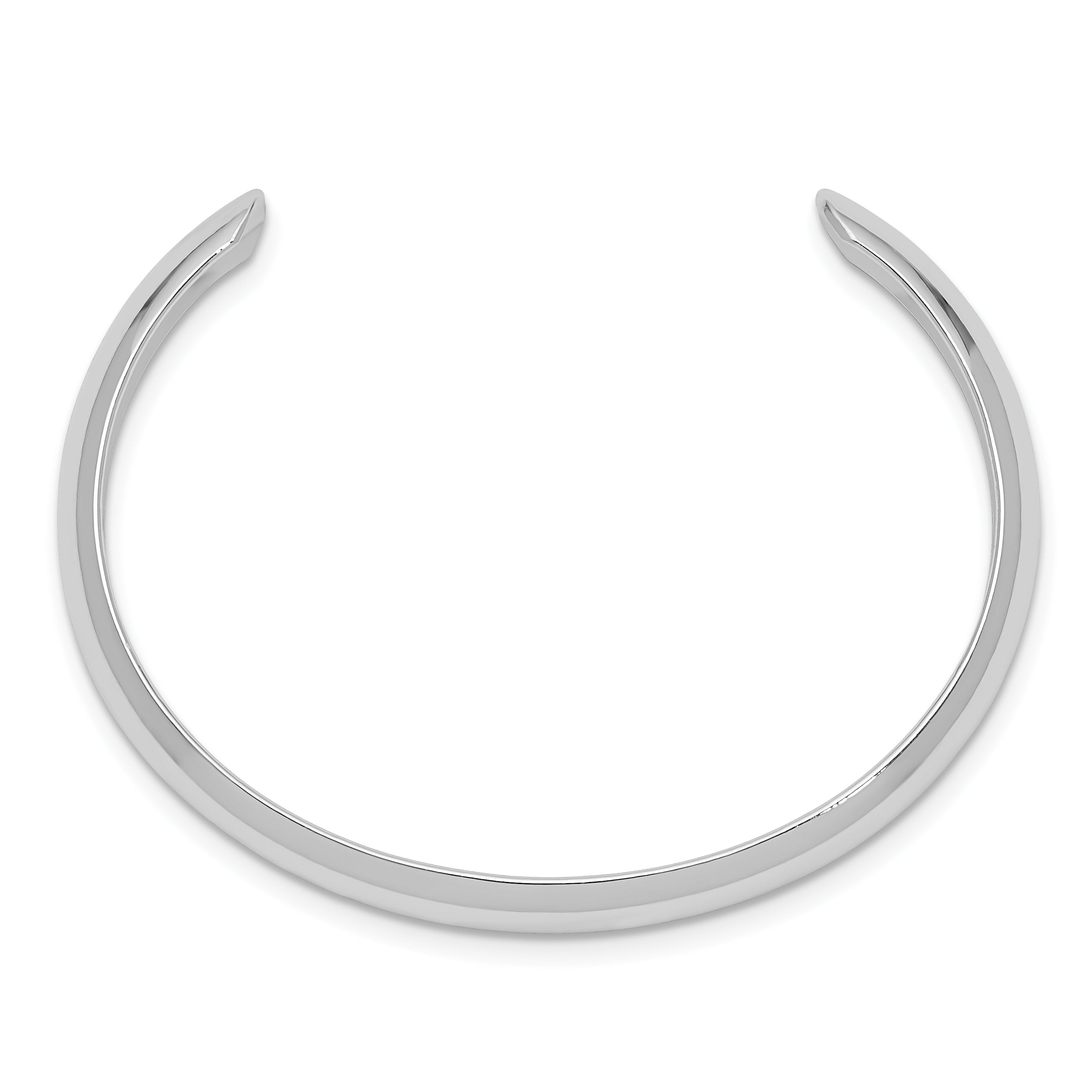 Sterling Silver Rhod-plated Polished & Domed 6mm Children's Cuff Bangle Secondary image