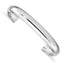 Sterling Silver Rhod-plated Polished & Domed 6mm Children's Cuff Bangle