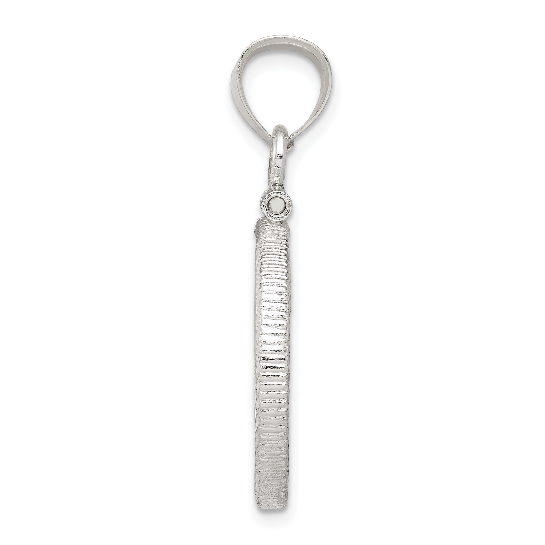 Wideband Distinguished Coin Jewelry Sterling Silver Polished and Diamond-cut 19.1 x 1.5mm $0.01 Screw Top Coin Bezel Pendant