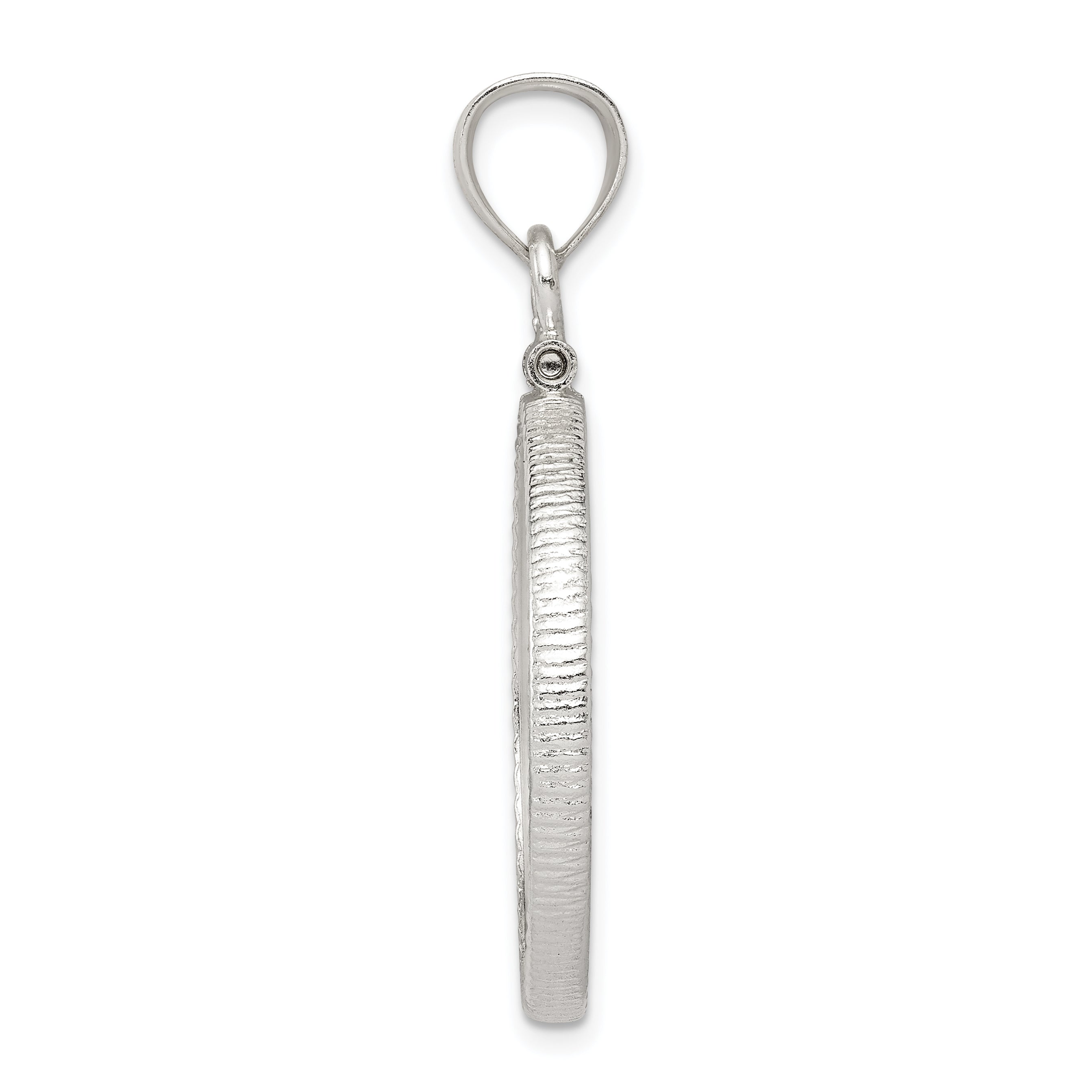 Wideband Distinguished Coin Jewelry Sterling Silver Polished and Diamond-cut 24.1 x 1.7mm $0.25 Screw Top Coin Bezel Pendant Secondary image