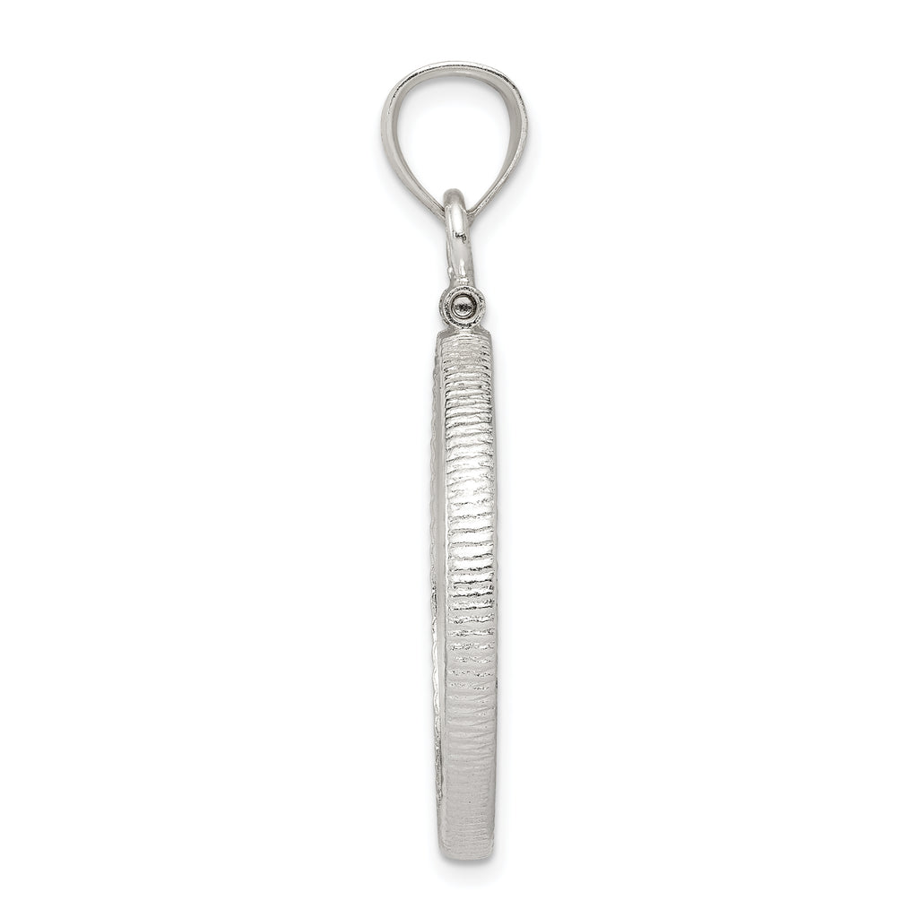 Wideband Distinguished Coin Jewelry Sterling Silver Polished and Diamond-cut 24.1 x 1.7mm $0.25 Screw Top Coin Bezel Pendant