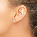 Oval White Topaz Birthstone Stud Earrings in Sterling Silver, 5x3mm - Sophia Jewelers