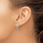 Blue Topaz Drop Earrings in Sterling Silver, 3mm - Sophia Jewelers