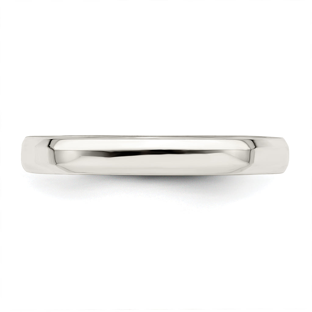 Sterling Silver 3mm Beveled Edge Band