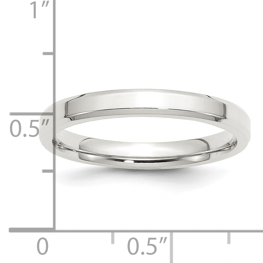 Sterling Silver 3mm Beveled Edge Band