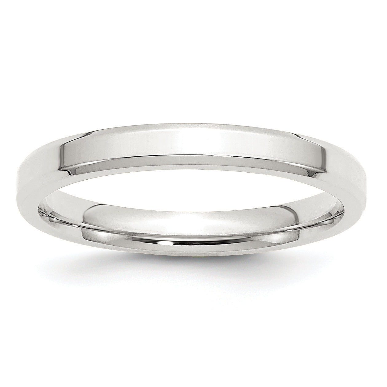 Sterling Silver 3mm Beveled Edge Band Main image